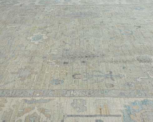 10x14 Gray Oushak Turkish Hand Knotted Soft Wool Area Rug